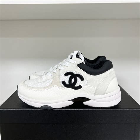 scarpe chanel ginnastica|chanel black and white sneakers.